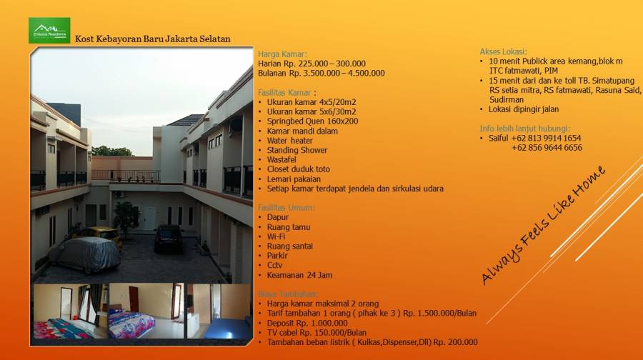Kost Kebayoran baru Jakarta Selatan