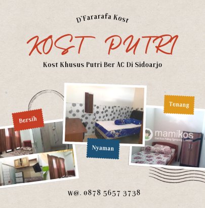 KOST PUTRI "AC" D'FARARAFA KOST SIDOARJO