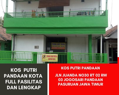 Kos Khusus Putri, Pusat kota, Murah, Bersih Di Pandaan pasuruan jawa timur