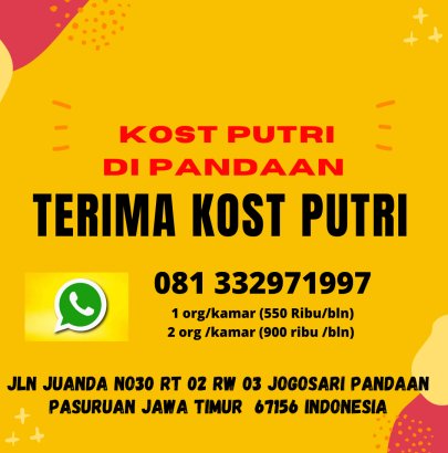 Putri Free WiFi + CCTV + KM dalam  di pandaan kota pasuruan jawa Timur