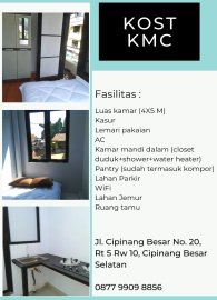 Kost KMC, rasa hotel harga terjangkau