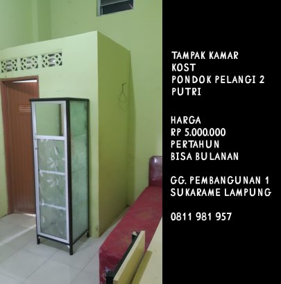 kost pondok pelangi 2 dekat uin itera lampung