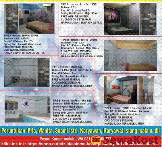 Harian & Bulanan free wifi indekost Jakarta Pusat